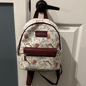 Warner Bros. Harry Potter Backpack with Maroon and Cream Design